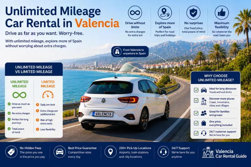 Unlimited Mileage Car Rental in Valencia