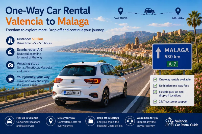 One-Way Rental from Valencia to Malaga