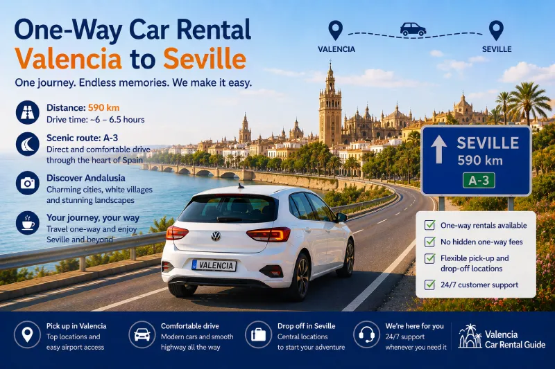 One-Way Rental from Valencia to Seville